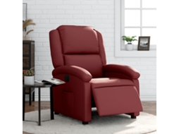 Vidaxl Poltrona Reclinável Elétrica Couro Artificial Vermelho Tinto