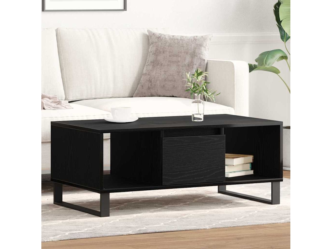 Vidaxl Mesa De Centro Carvalho Preto 90 X 50 X 36,5 Cm