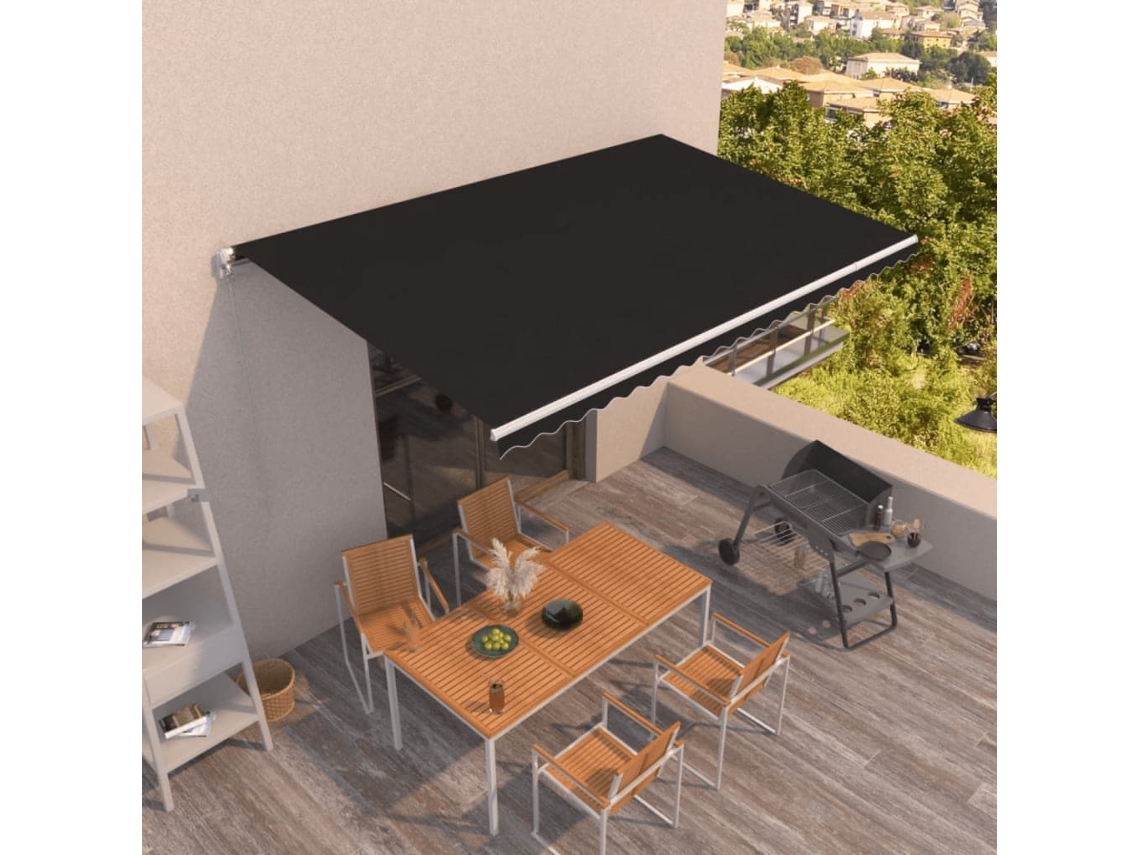 Toldo Retrã¡til Manual 500x350 Cm Antracite Dkd Home Decor