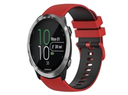 Pulseira De Relógio Lurelia Para Garmin Forerunner 645 20 Mm Xadrez Bicolor Silicone Vermelho Preto