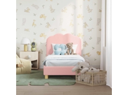 Vidaxl Estrutura De Cama Para Criança Com Cabeceira Rosa 70 X 140 Cm