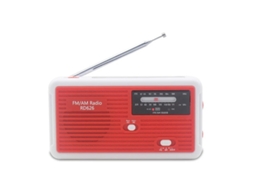 Rádio com manivela solar e lanterna multifuncional BESTVITE (vermelho)