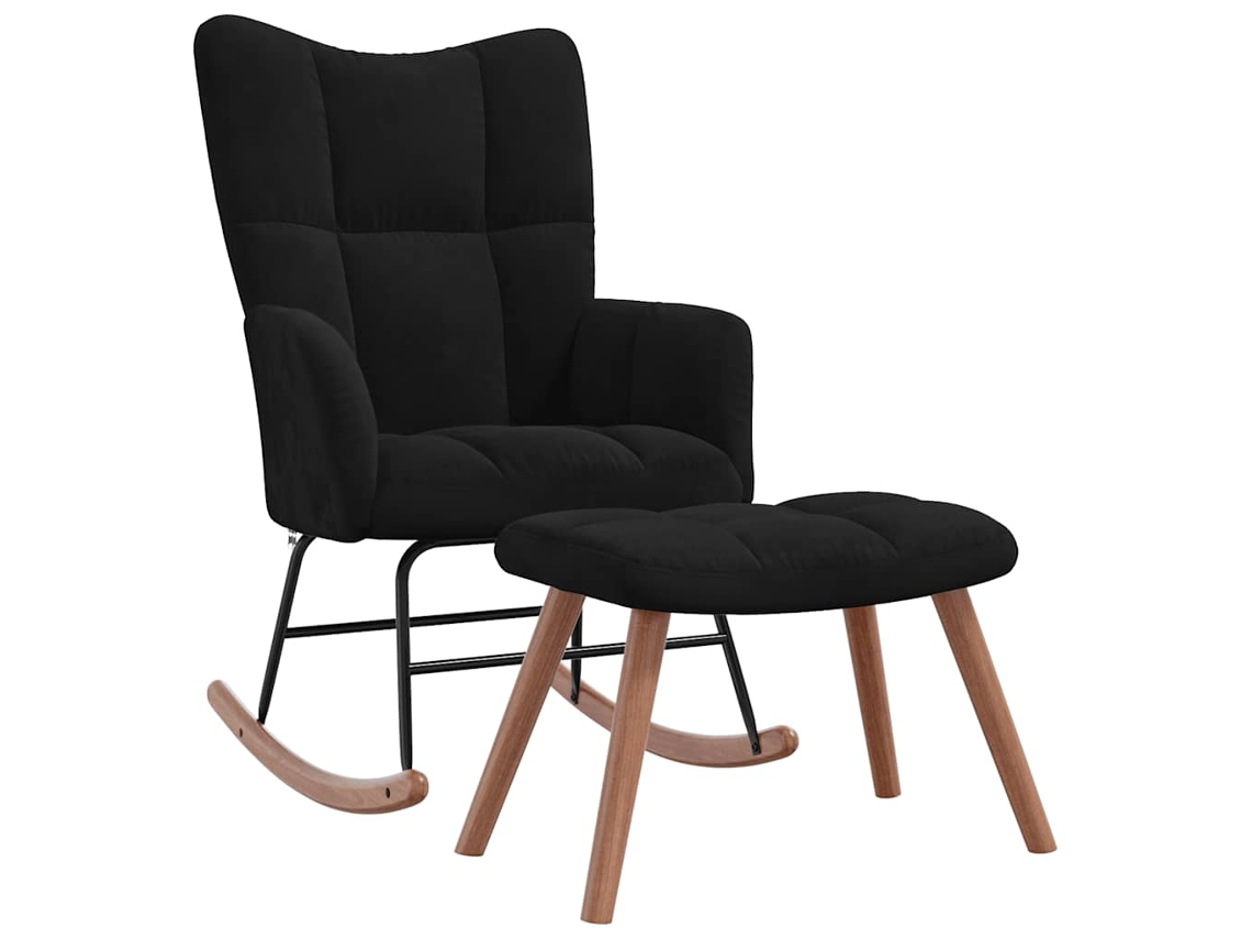 Maison Exclusive - Cadeira De Baloiço Com Banco Veludo Preto