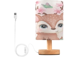 Abajur De Mesa Led Para Quarto Infantil, Luz Noturna Para Quarto De Adulto, Dormitório, Com Efeito Aquarela De Cervo