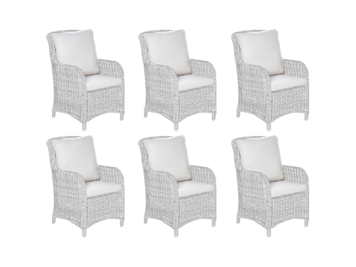 Conjunto De Capas Para Almofadas De Exterior Beliani Cascais De Poliéster Creme 47x50x7