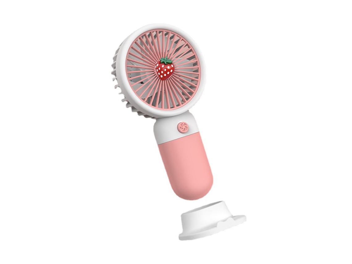 Ventilador Usb Portátil Rosa com Suporte para Celular
