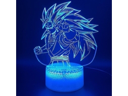 Lâmpada De Noite 3d Led Dragon Ball Sun Goku Para Quarto De Crianças Mesa Com Controle Remoto