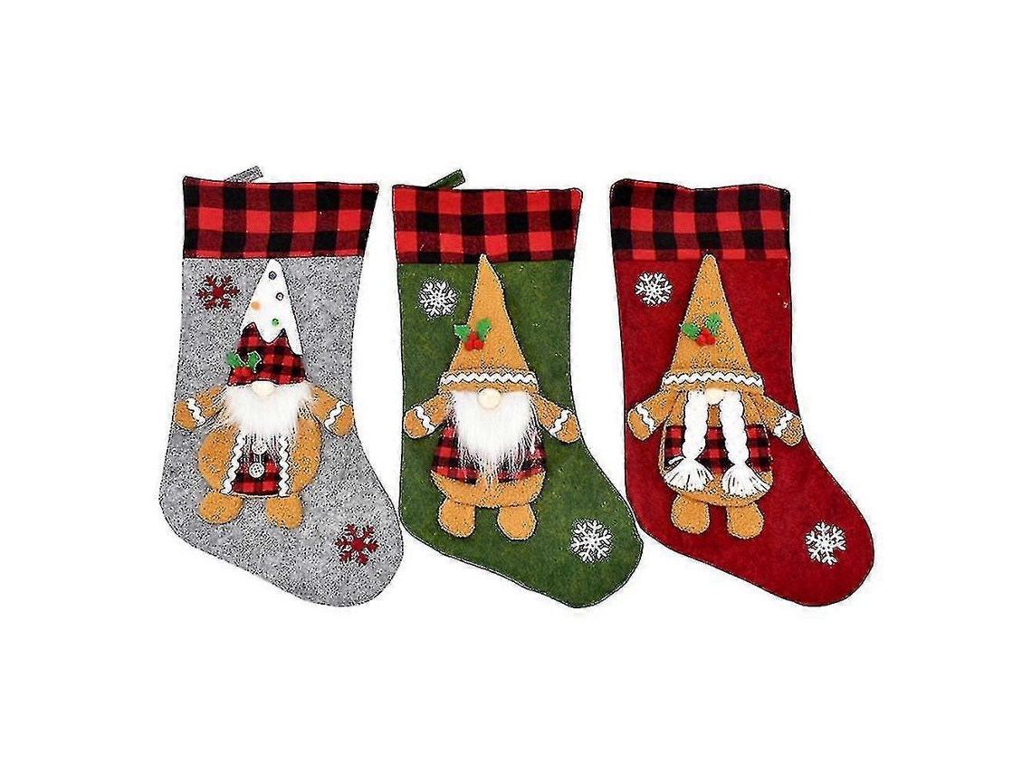 3 Peças De Meias De Natal Para Decorações De Natal, Meias De Natal 3d, Bolsa De Presente Olysi Shop