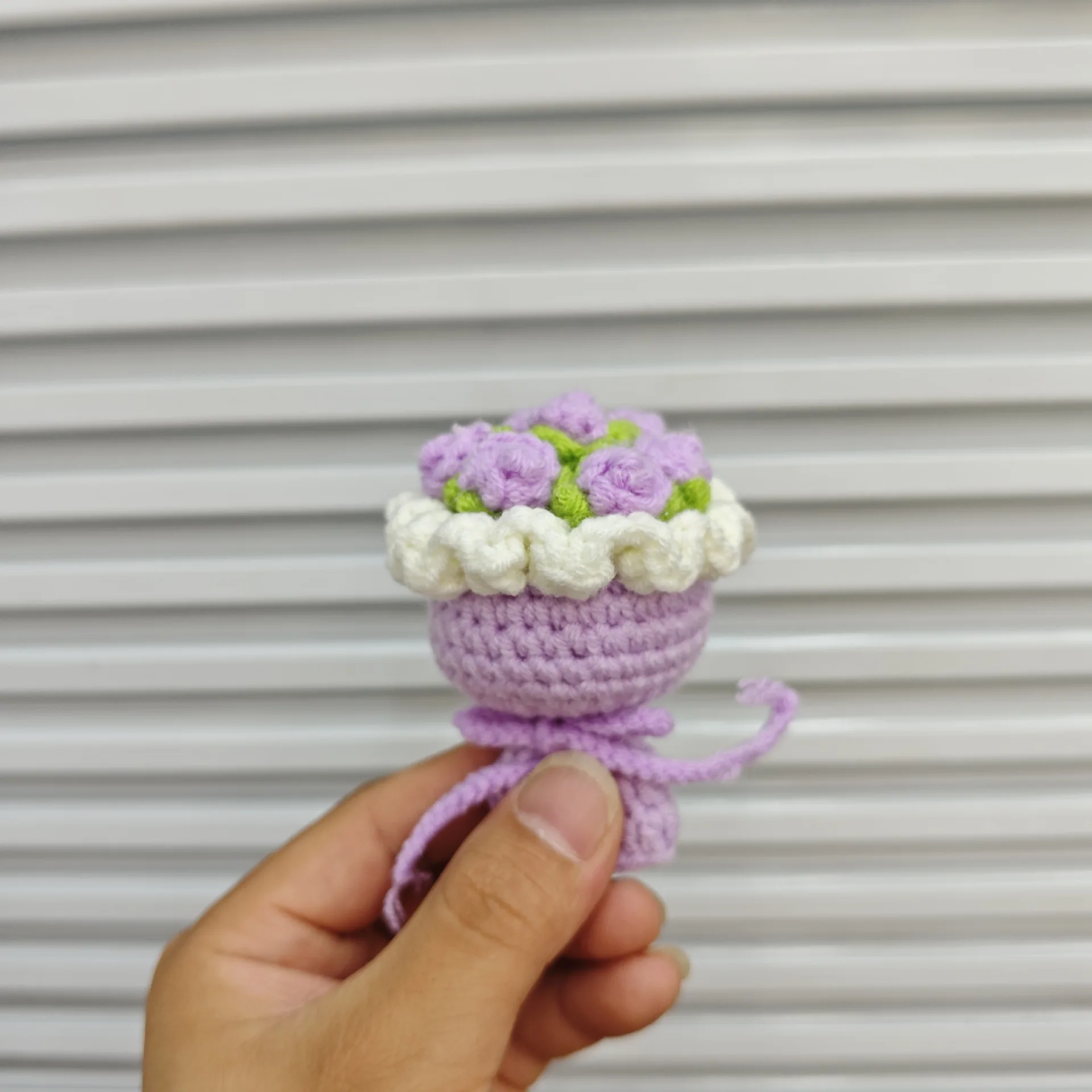 (5x7 Cm) Mini Buquê De Flores Tricotadas Criativas Feitas À Mão