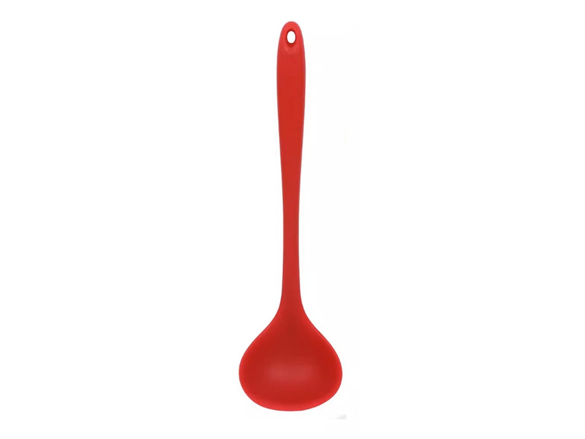 KOFIHETY Concha De Silicone Vermelha, Resistente Ao Calor Até 232 °c, Proteção Antiaderente, Cabo Ergonômico, Para Cozinhar, Utensílios De Cozinha (20 Cm)