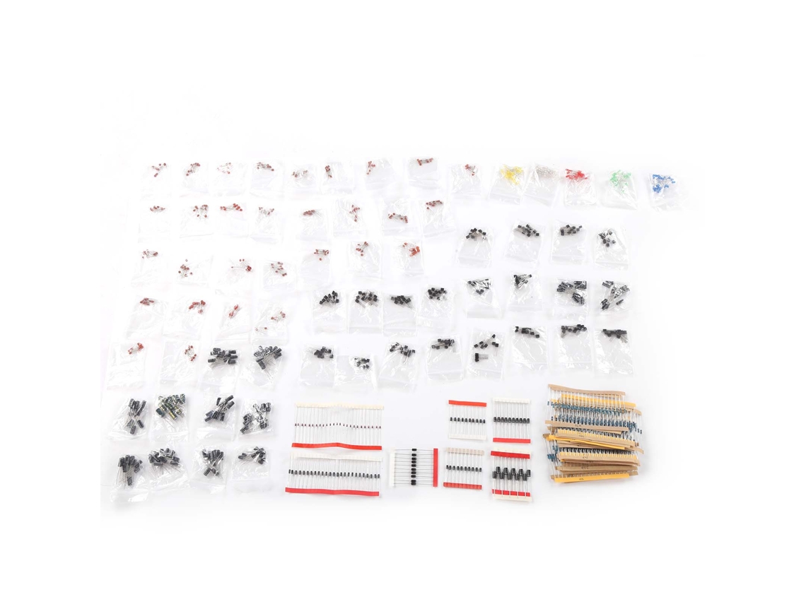 Kit de Componentes Eletrônicos Super 6 Valores Resistor Capacitor Diodo Led | S/MARCA