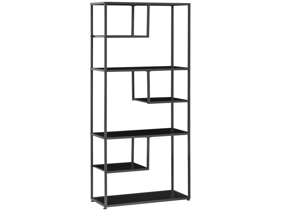 Estante 7 Prateleiras Estrutura Aço Estilo Industrial 180cm Preta