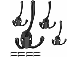 Nova Line rack de Parede para Coats Retro com 4 Ganchos Duplos, Ideal para Banheiro e Cozinha