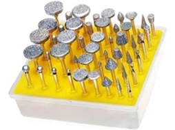 Conjunto De 50 Fresas Polimento Revestidas Diamante Com Cabeça Para