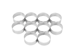 2026-10 Anéis De Torta De Aço Inoxidável De 5cm, Resistente Ao Calor, Furados Para Bolos E Mousse