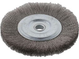 Escova De Aço Inoxidável 6 Polegadas Com Fio Ondulado E Furo Montagem 16mm Para Remoção Ferrugem Polimento Fino