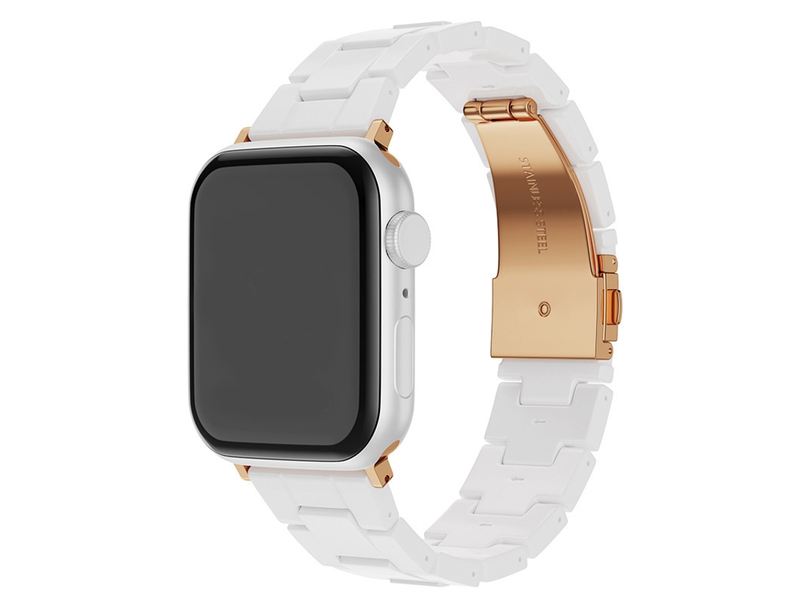 Pulseira transparente de resina cerâmica para Apple Watch 10, Samsung Galaxy Watch 7, Huawei, branca, 22 mm