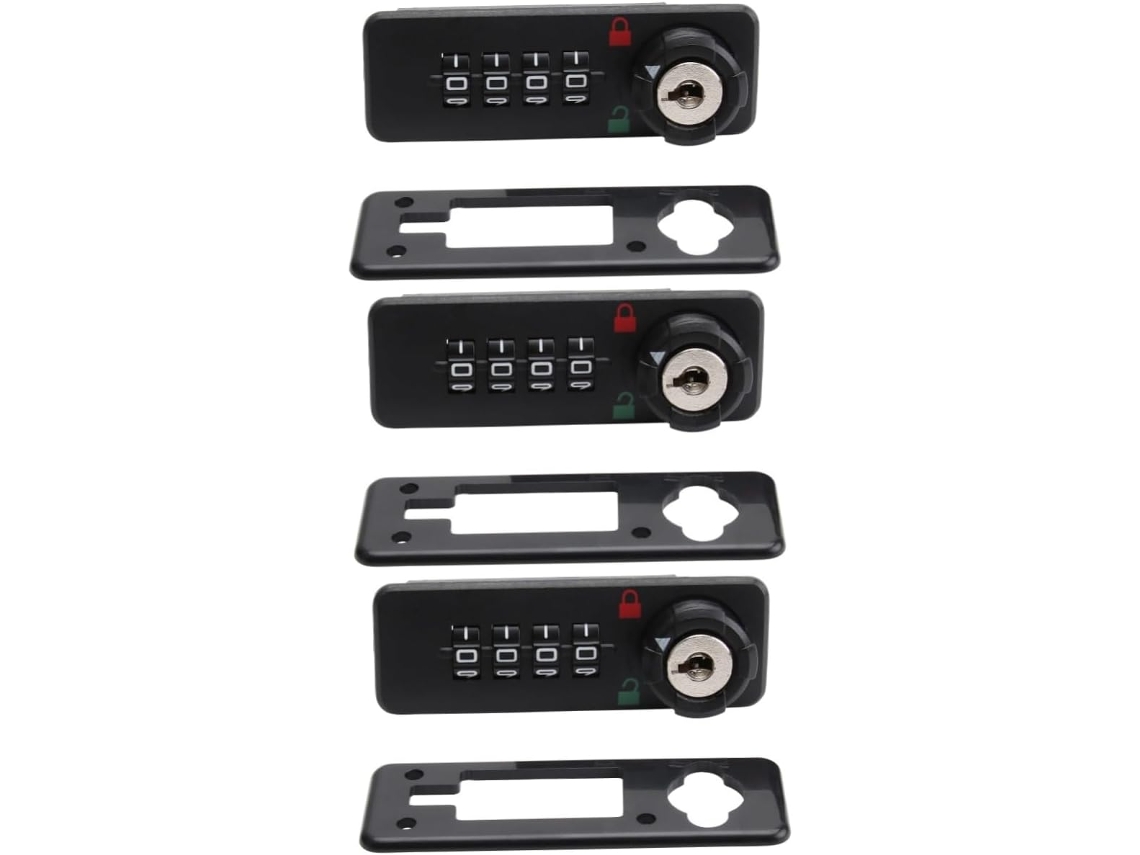 Conjunto De 3 Fechaduras Mecânicas De Combinação Em Abs Para Caixa De Correio E Armário.