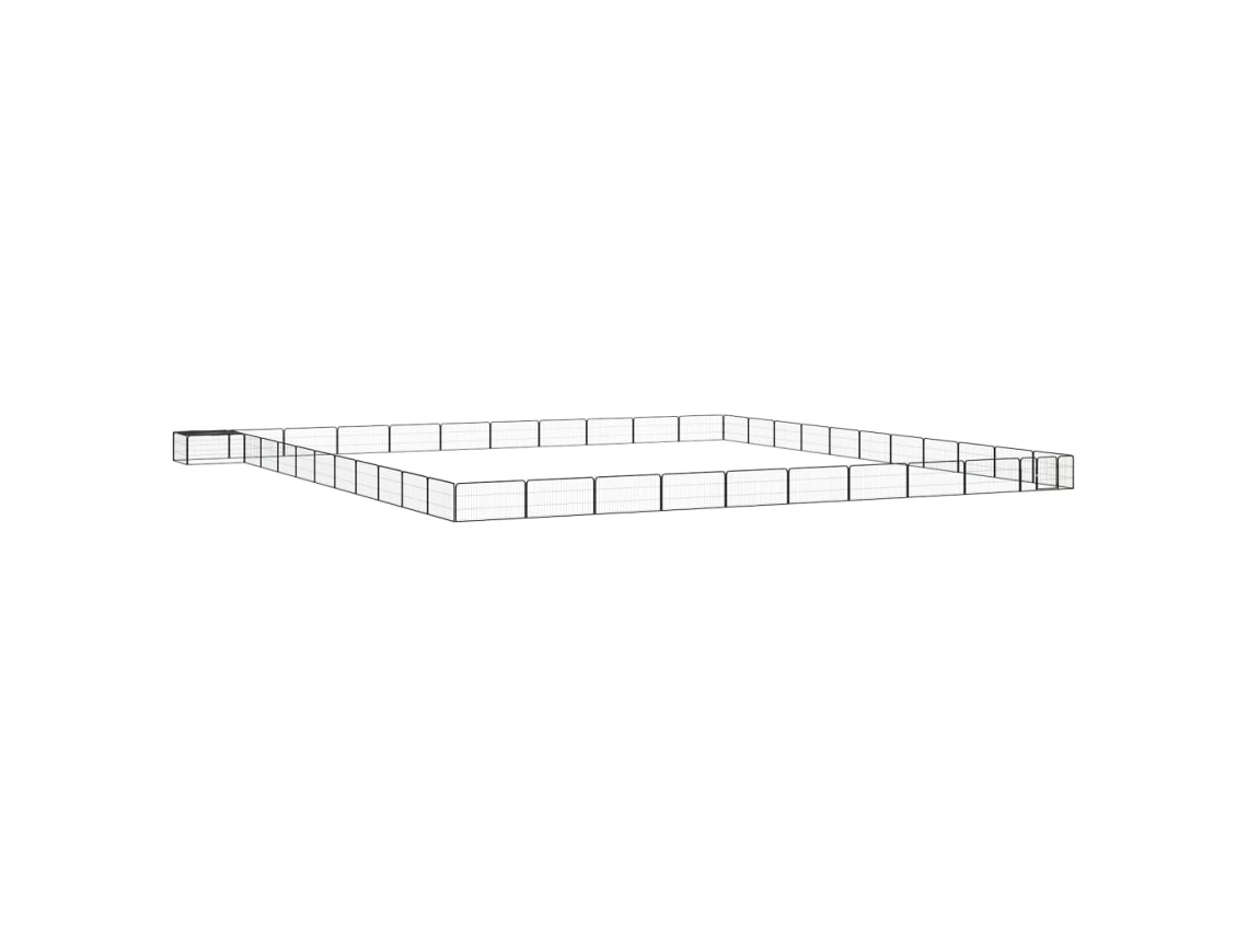 Vidaxl Parque P/ Cães C/ 44 Painéis 100x50 Cm Aço Revestido A Pó Preto