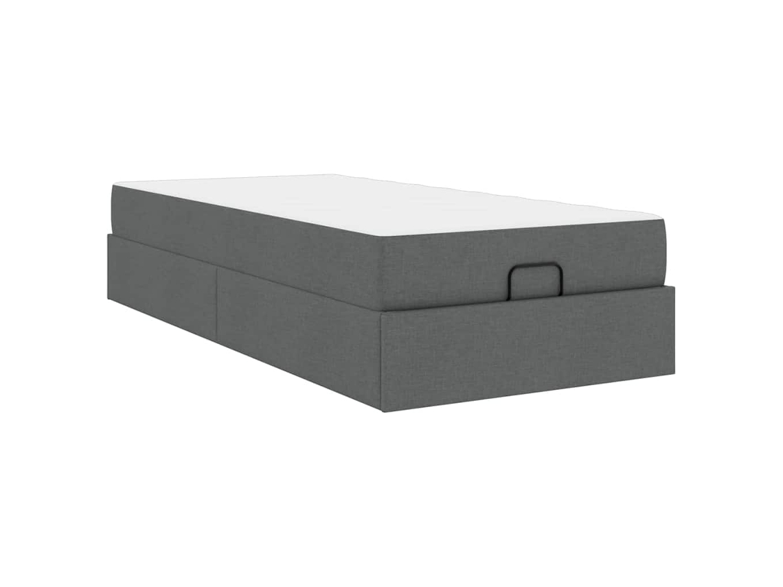 Conjunto 2 Estrutura Da Cama Vidaxl Cinzento-baço Tecido (100 X 200 Cm)