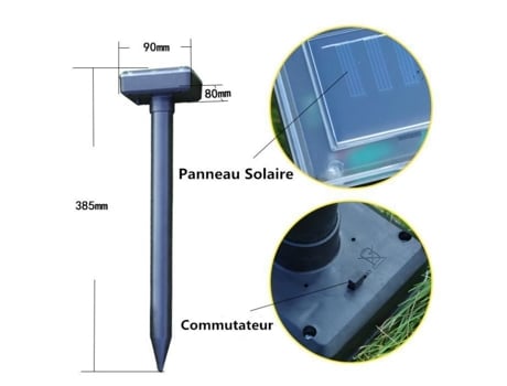 3 unidades de caça à toupeira movida a energia solar - repelente de roedores e formigas - ecológico ADTOBAST