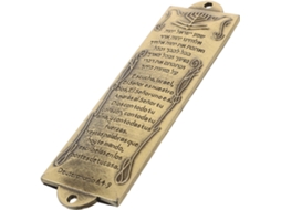 Mezuzá Metal Dourado Design Clássico 2 Furos Decoração Artística Delicada Fácil Guardar Protege Ideal Parede GOKOCO