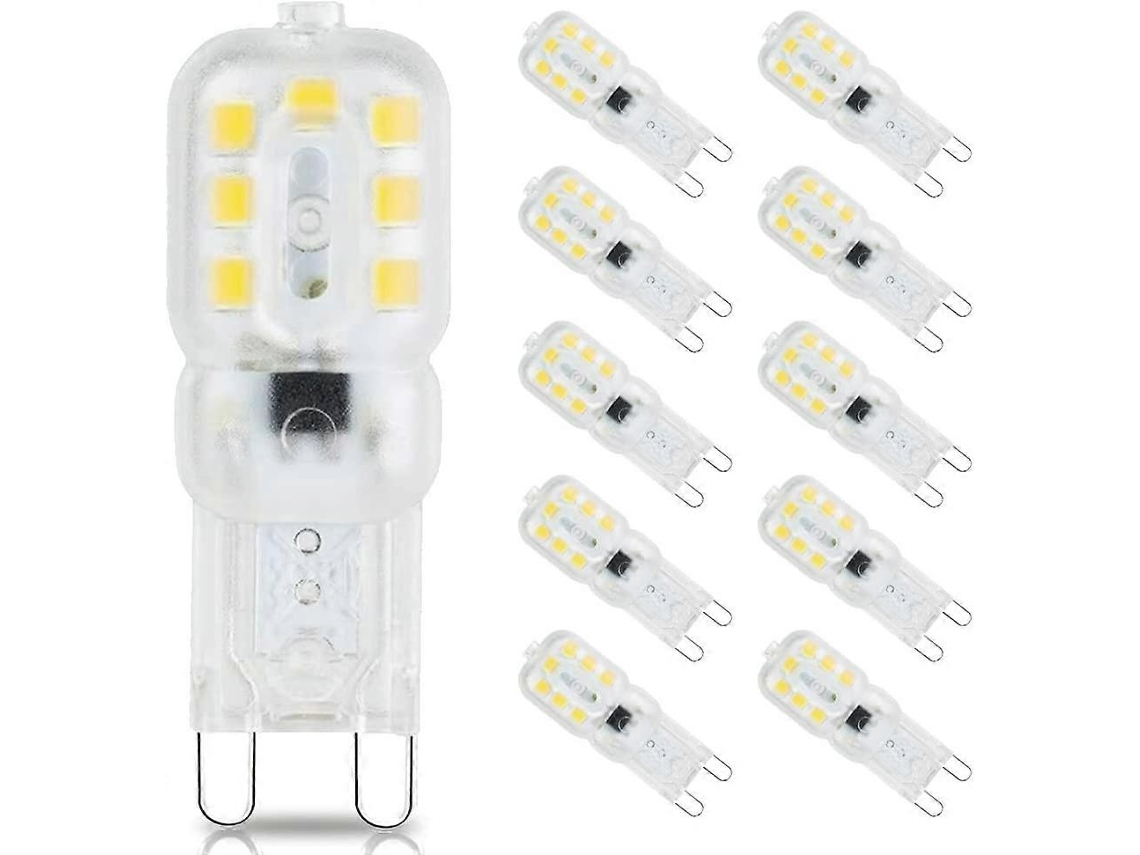 Rebe bombilla Led G9 de 3w Equivalente a 33w Halógena, 6000k Blanco Frío, Sin Parpadeo, 360°, Ahorro Energético Del 90%, Fácil Instalación, Ce Y Rohs