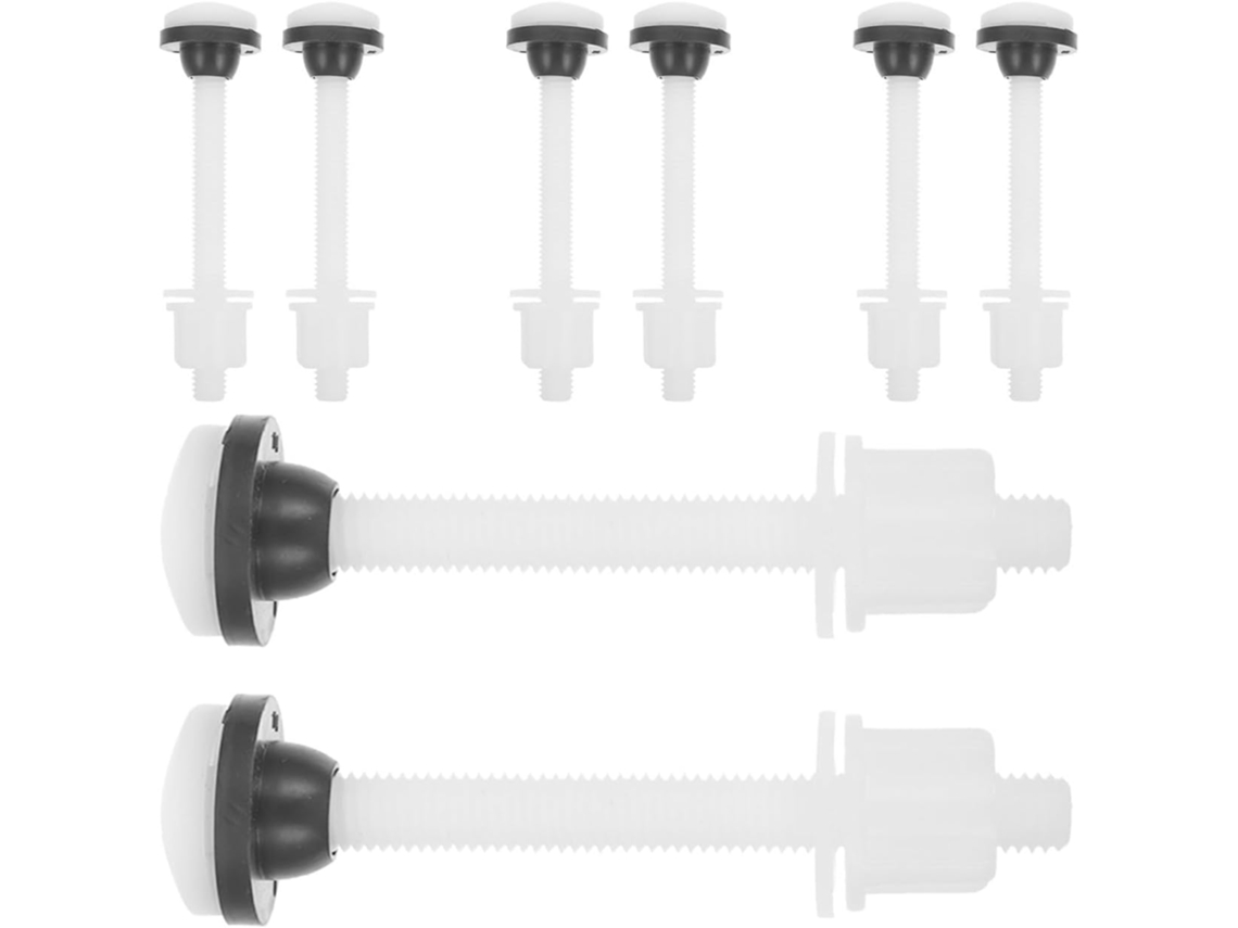 Inoomp Conjunto De 8-parafusos Grossos E Longos Em Abs Para Estrutura Caixa Acoplada Vaso Sanitário, Compatíveis Com