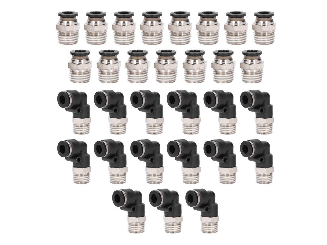 Kit de Conexões Pneumáticas 30pcs 1/4"