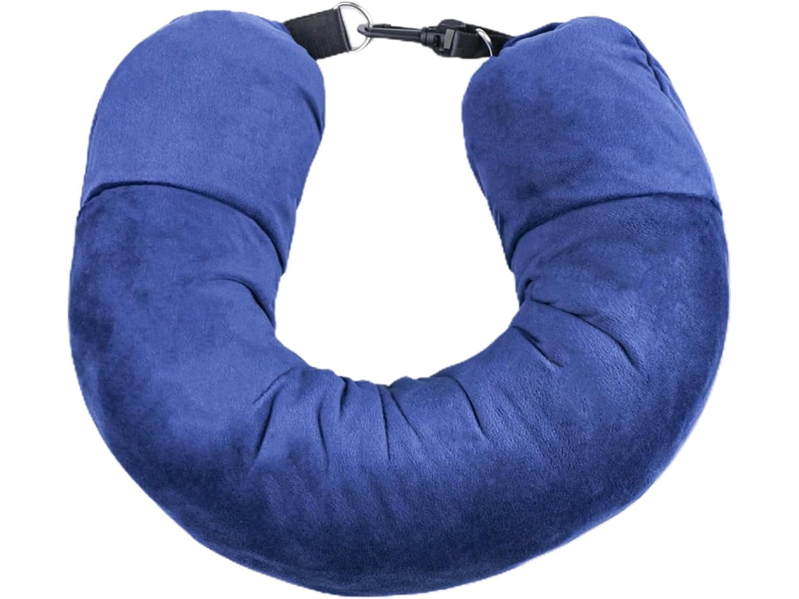 Almofada de Viagem com Enchimento Pescoço Veludo para Viagens Capa Bagagem Zíper, Bolsa CHABERLU
