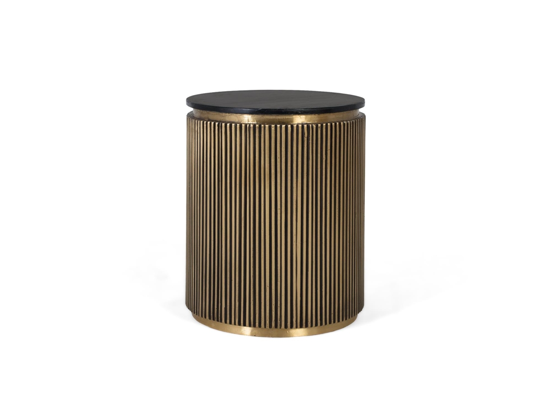 Mesa de Apoio GINER Y COLOMER redonda com detalhes em latão dourado (50 cm diâmetro)