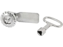 Trava De Segurança Para Gaveta Porta Luvas Com Rosca 21mm E Chave Triangular 1 Unidade