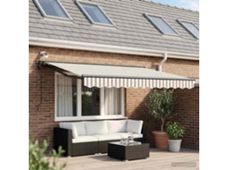 Vidaxl Toldo Retrátil Elétrico Cinza Claro E Branco 3 X 2,5 M