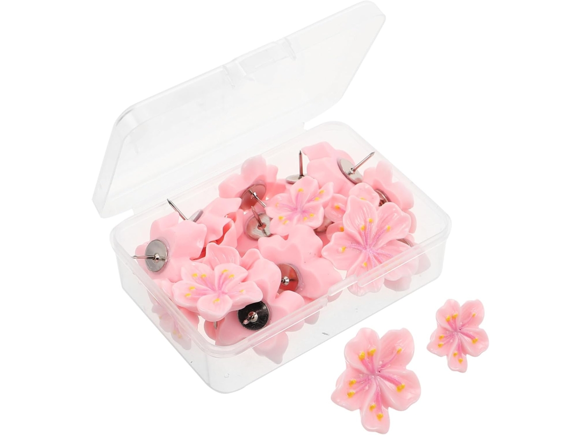 Conjunto De 20 Tachinhas Resina Em Formato Flor Para Quadros Avisos
