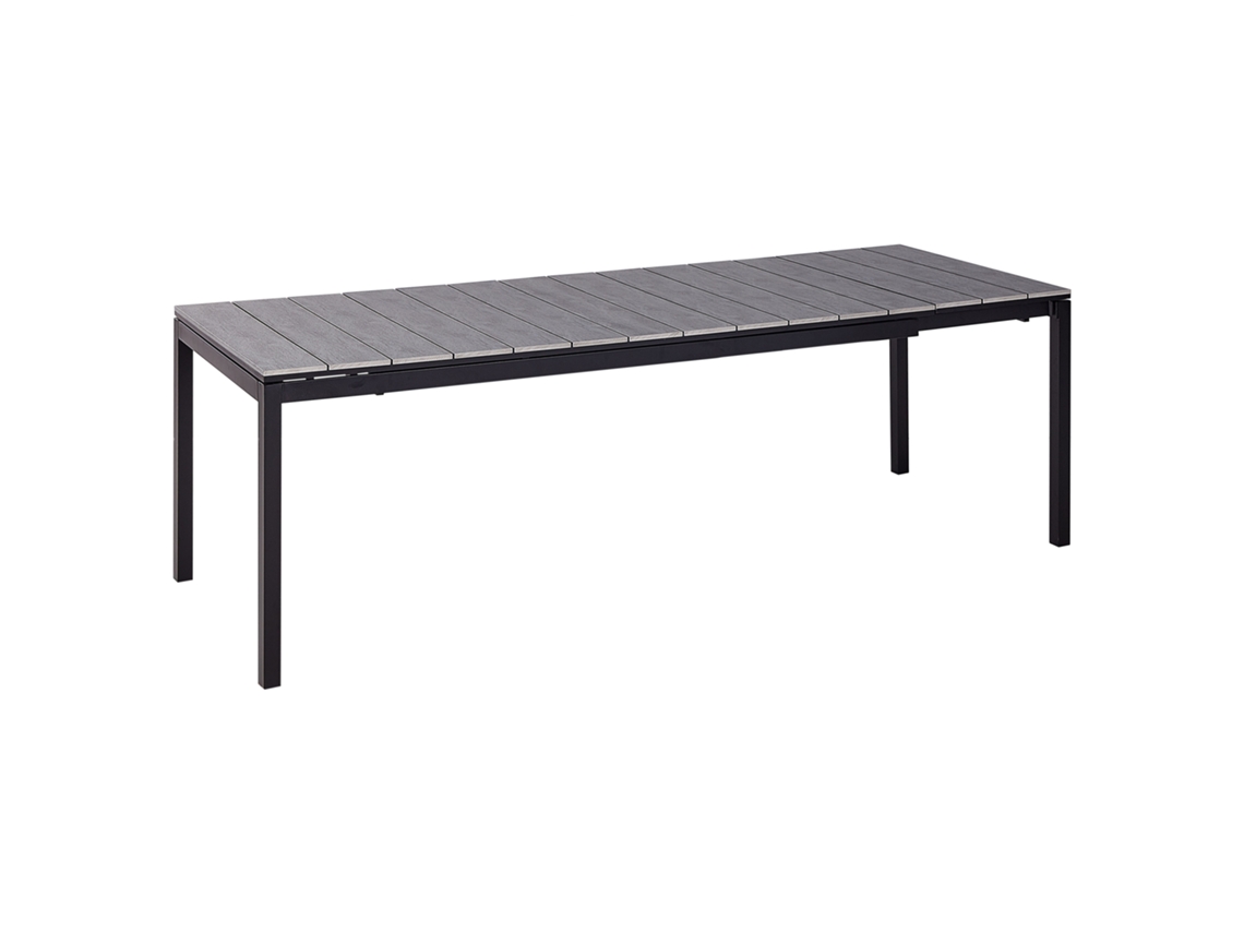 Mesa Extensível BELIANI Tofane de Alumínio Cinzento 248X90X77