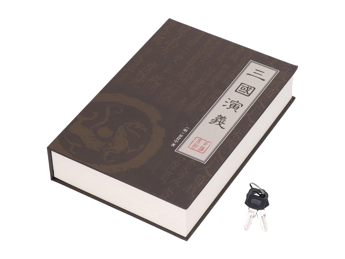 Caixa Forte em Forma de Livro com Fechadura e Chave para Dinheiro Joias Cartões Romance Of The Three Kingdoms S/MARCA