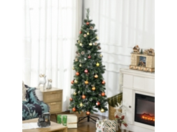 Árvore De Natal Artificial De 180 Cm Com Pinhas, 618 Ramos E Base De Metal, Verde.