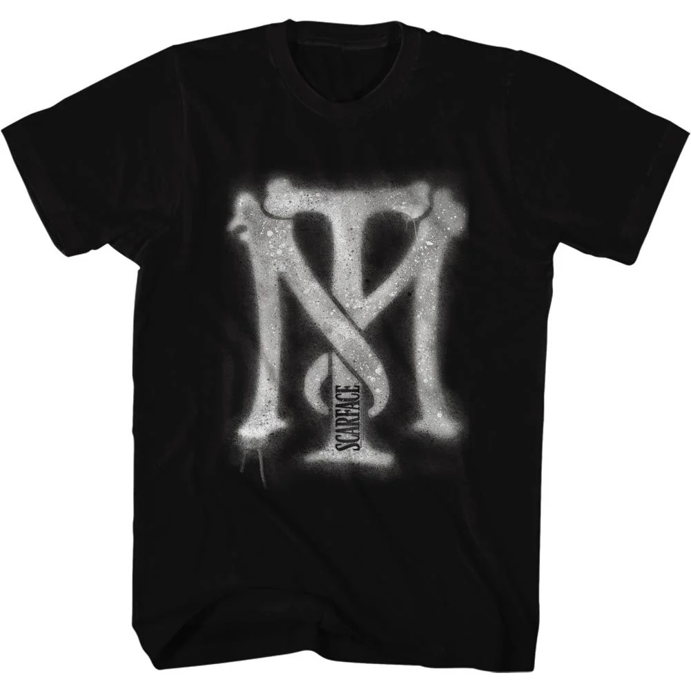 Rockinstone Scarface Movie Spray Paint Black Adult T-shirt Size:l