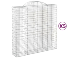 Gabion Basket, Gabion Baskets Vidaxl Prateado Ferro (200 X 50 X 200/220 Cm)