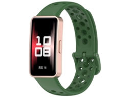 Bracelete para Huawei Band 10 / 9 / 8 Silicone Respirável Estilo Hole Verde Escuro XIAOMOYU