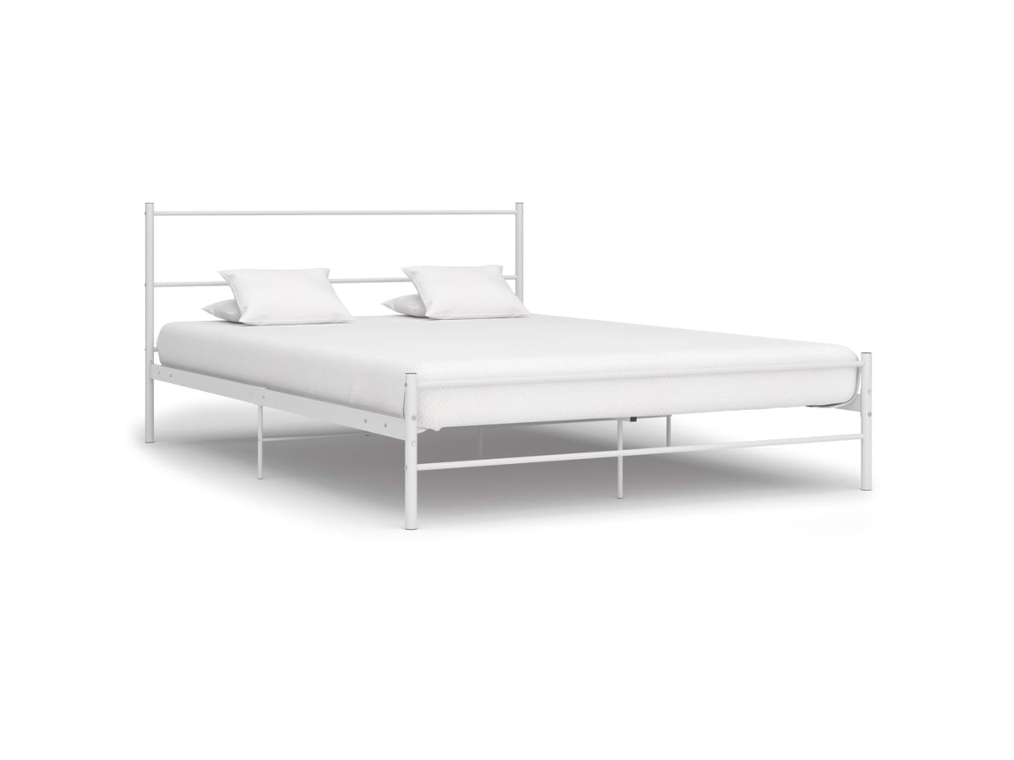 Vidaxl Estrutura De Cama 120x200 Cm Metal Branco