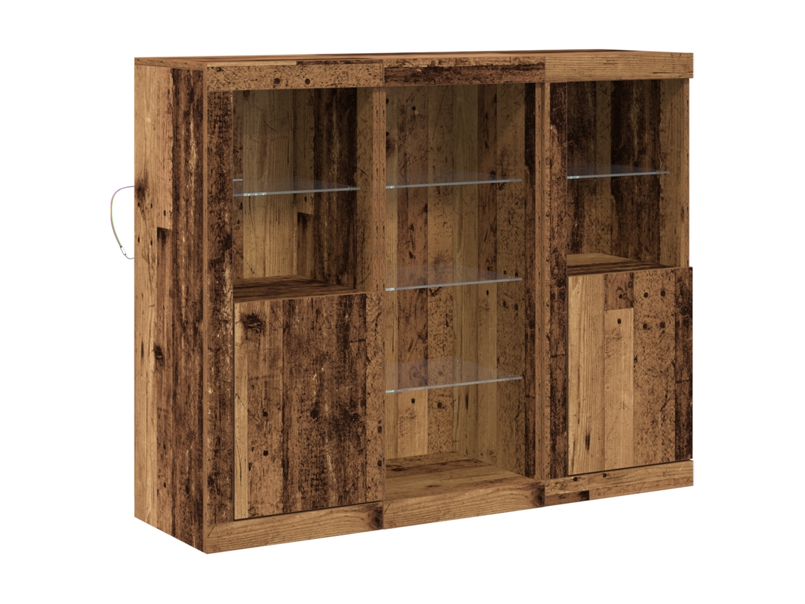 Conjunto 1 Aparador Led Vidaxl Castanho Derivados De Madeira (123 X 37 X 100 Cm)