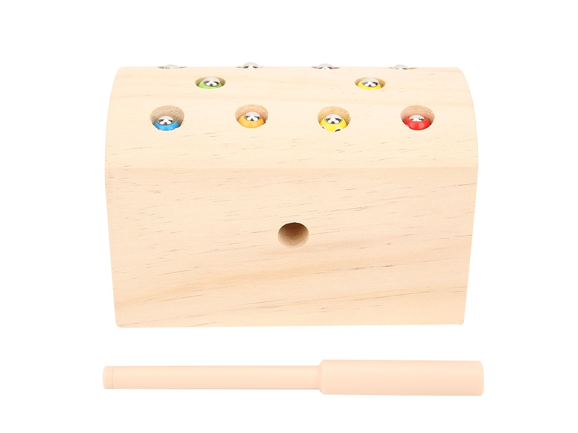 Primerox brinquedo Interativo de Capturar Insetos com Ímã em Madeira para Mesa Cor Natural