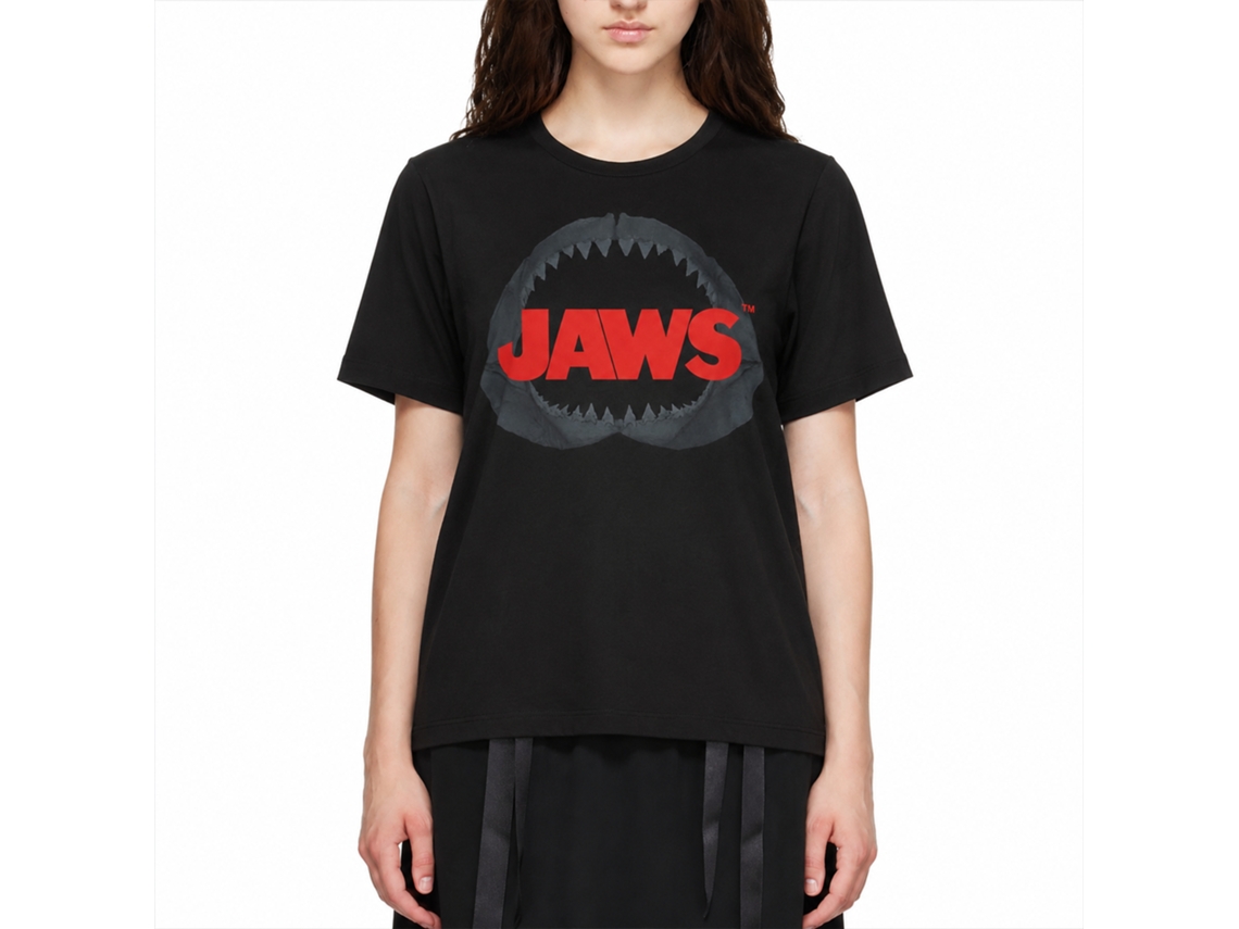 Rockinstone Jaws Movie Shark Jaw Black Adult T-shirt Size:s