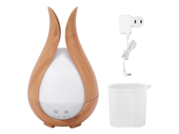 Umidificador Grão Madeira 200ml 8w 24v Luzes Led 7 Cores Plug | S/MARCA