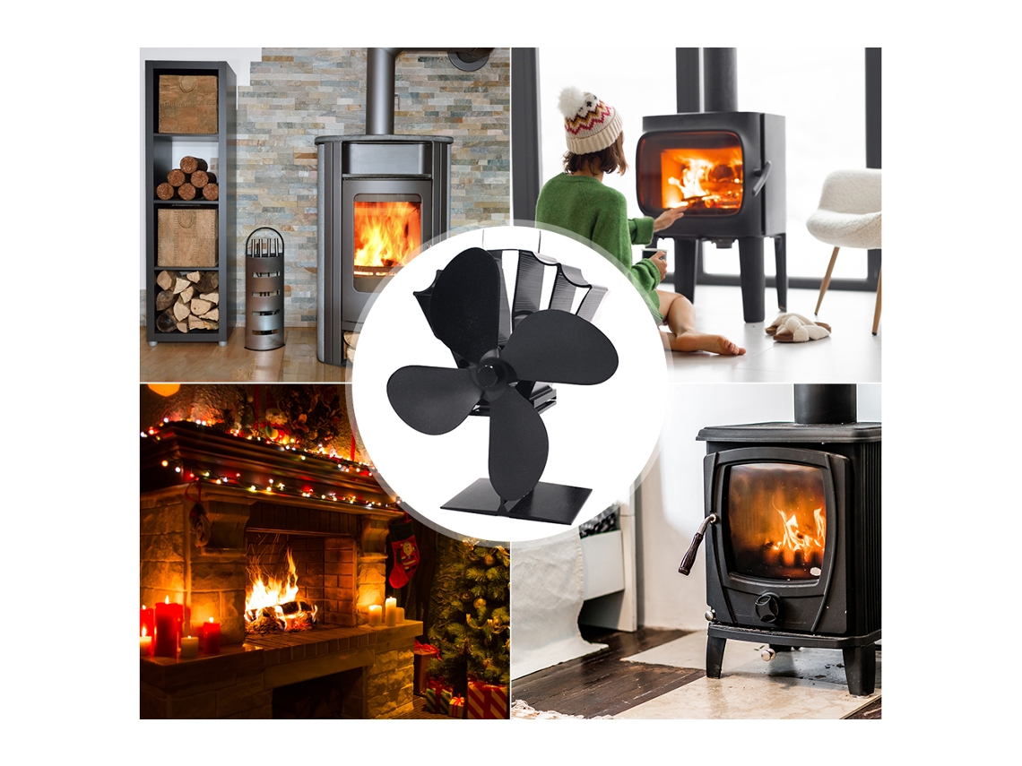 Ventilador Térmico Laxiscreed Para Lareira Com 4 Pás, Funcionamento Silencioso E Alto Desempenho