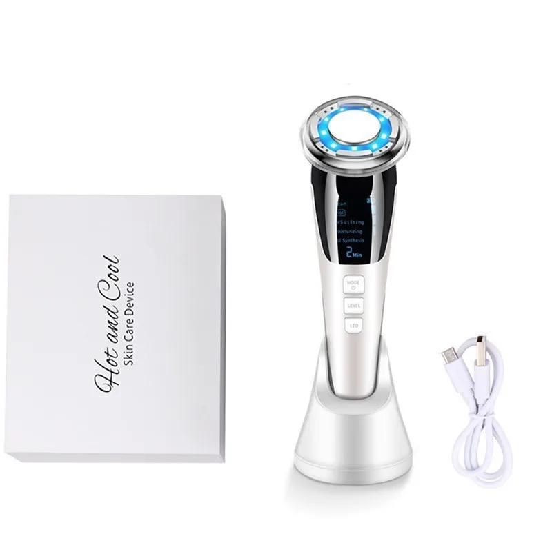 Massageador facial elétrico de microcorrente (branco)