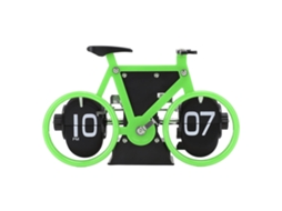 Baok-reloj de mesa flip bicicleta vintage mecânico retro en verde operado por engrenagens para oficina hogar
