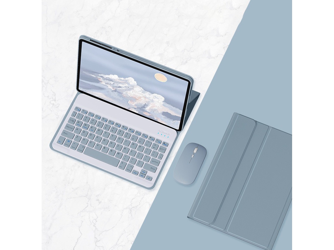 Capa Teclado Para Xiaomi Redmi Pad Se 11 Polegadas ,com Teclado E Mouse Bluetooth (foggy Blue) Cuich (2023)