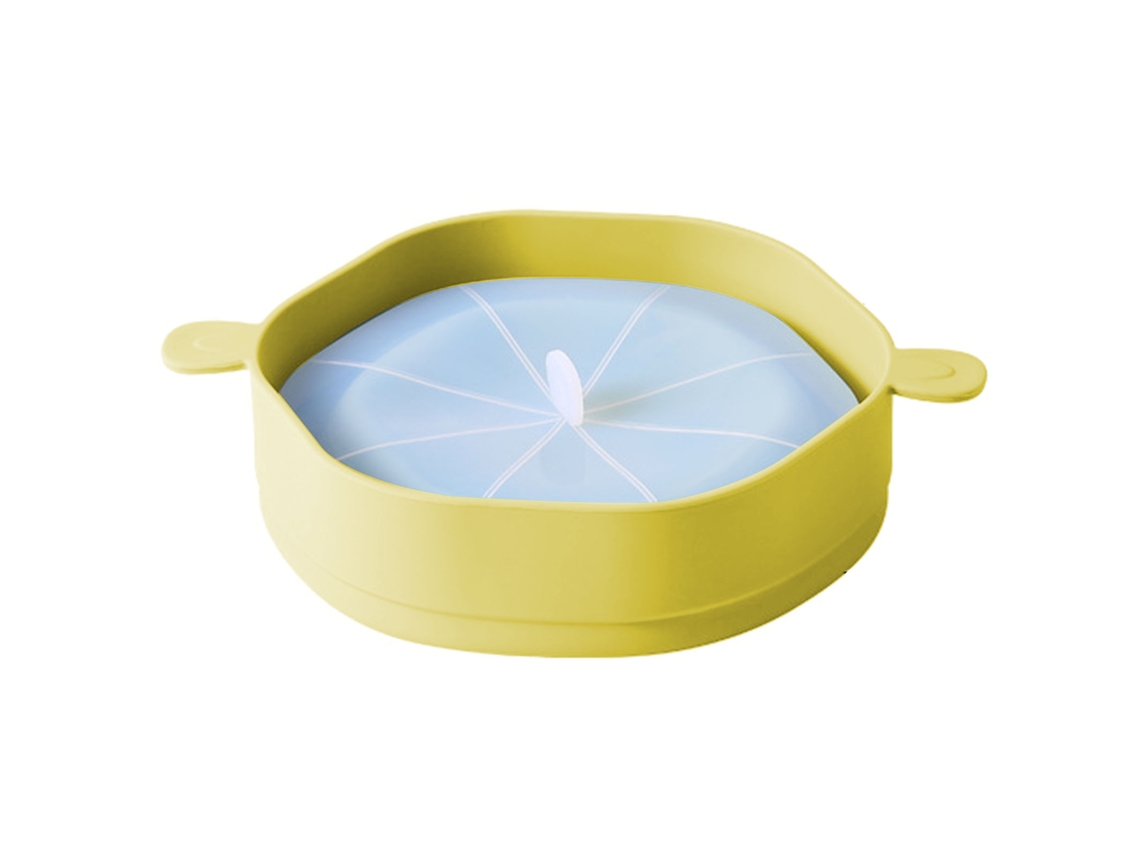 Balde De Silicone Para Pipoca Com Alça, Dobrável, Grande Capacidade, Resistente Ao Calor, Para Micro, Ondas, Amarelo